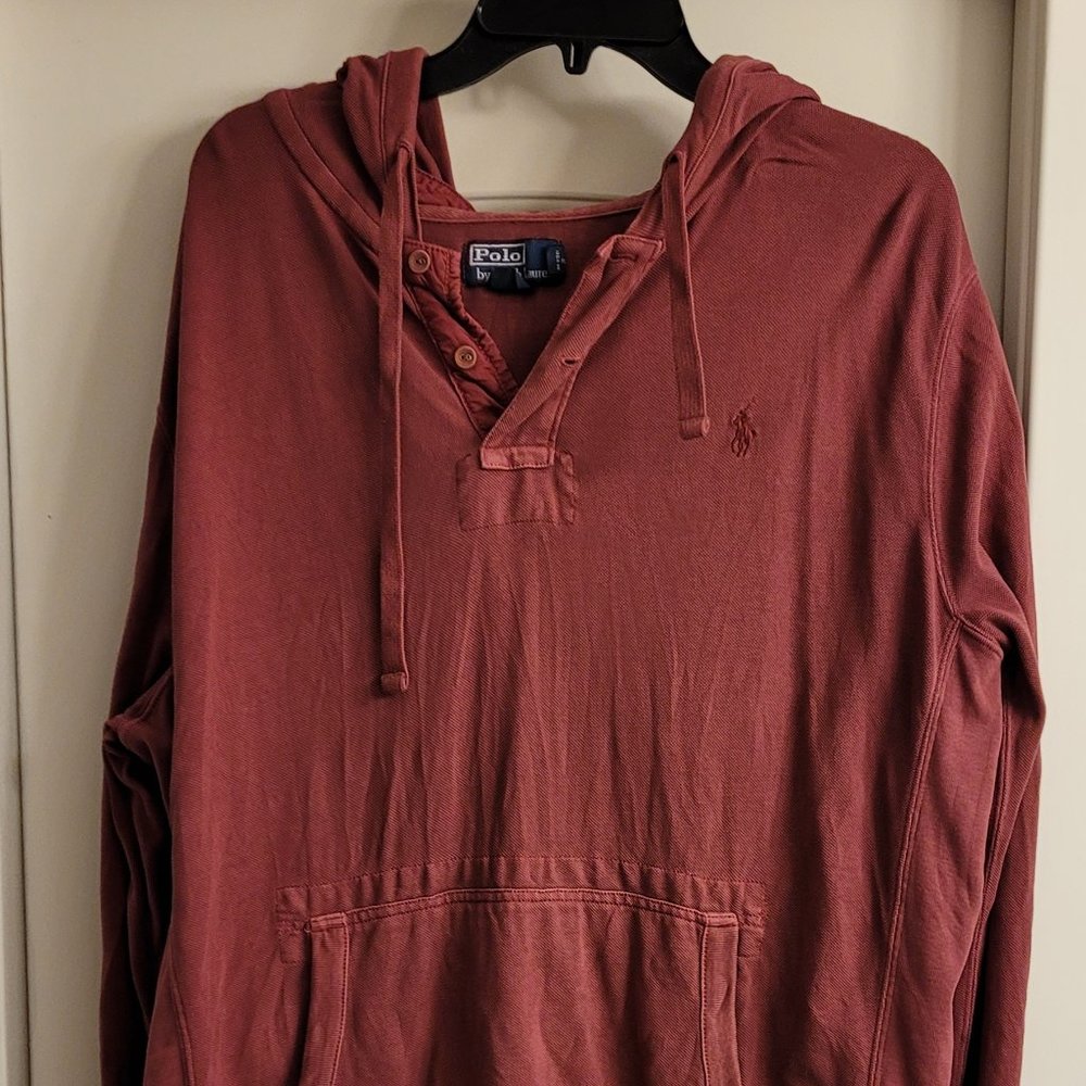 Men's lightweight Polo Ralph Lauren hoodie sweatshirt pique knit XL